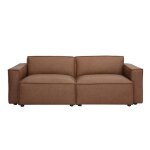 Miliboo - canap� modulable vintage 3 places en cuir marron split