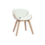Miliboo - chaise design blanc et bois clair walnut