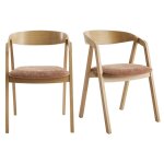 Miliboo - chaises scandinaves empilables en bois clair chêne et tissu effet velours terre brûlée (lot ... Miliboo - chaises scandinaves empilables en bois clair chêne et tissu effet velours terre brûlée (lot ...