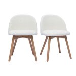 Miliboo - chaises scandinaves en tissu effet laine bouclée blanc et bois clair massif (lot de 2) celeste ... Miliboo - chaises scandinaves en tissu effet laine bouclée blanc et bois clair massif (lot de 2) celeste ...