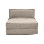 Miliboo - chauffeuse 1 place convertible en tissu taupe katy Miliboo - chauffeuse 1 place convertible en tissu taupe katy