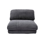 Miliboo - chauffeuse 1 place convertible en tissu velours côtelé gris foncé spencer Miliboo - chauffeuse 1 place convertible en tissu velours côtelé gris foncé spencer