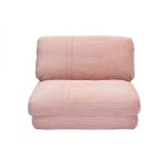 Miliboo - chauffeuse 1 place convertible en tissu velours c�tel� rose spencer