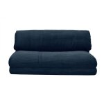 Miliboo - chauffeuse convertible 2 places en tissu velours ctel bleu fonc spencer