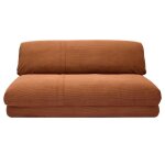 Miliboo - chauffeuse convertible 2 places en tissu velours ctel terre brle spencer