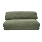 Miliboo - chauffeuse convertible 2 places en tissu velours ctel vert kaki spencer