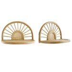 Miliboo - �tag�res murales en rotin naturel et cannage l40 cm (lot de 2) bow