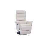 Miliboo - fauteuil pivotant relax manuel en tissu chenille beige nelson Miliboo - fauteuil pivotant relax manuel en tissu chenille beige nelson