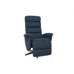 Miliboo - fauteuil pivotant relax manuel en tissu chenille bleu foncé nelson Miliboo - fauteuil pivotant relax manuel en tissu chenille bleu foncé nelson