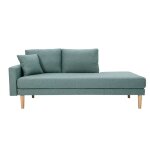 Miliboo - mridienne scandinave en tissu vert de gris et bois clair massif l190 cm bertille
