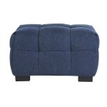 Miliboo - pouf repose - pieds design en tissu effet velours texturé bleu foncé corto Miliboo - pouf repose - pieds design en tissu effet velours texturé bleu foncé corto