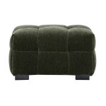 Miliboo - pouf repose - pieds design en tissu effet velours vert kaki corto