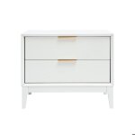 Miliboo - table de chevet blanche mat et m�tal dor� avec rangements giana