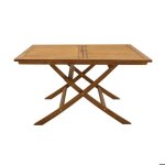 Miliboo - table de jardin pliante carrée en bois massif l140 cm santiago Miliboo - table de jardin pliante carrée en bois massif l140 cm santiago
