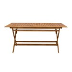 Miliboo - table de jardin pliante rectangulaire en bois massif l170 cm santiago