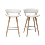 Miliboo - tabourets de bar design blanc et bois clair h65 cm (lot de 2) syrah Miliboo - tabourets de bar design blanc et bois clair h65 cm (lot de 2) syrah