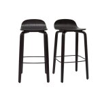 Miliboo - tabourets de bar vintage bois noir h68 cm (lot de 2) obra