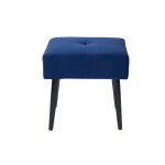 Miliboo - tabouret bas en tissu effet velours texturé bleu nuit et métal noir h46 cm guesta Miliboo - tabouret bas en tissu effet velours texturé bleu nuit et métal noir h46 cm guesta