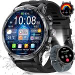 Militaire montre connect�e homme avec 185 hd grand �cran / led lampe / 710mah batteriesmartwatch homme ...