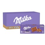 Milka - 14 botes de 2 sachets de choco biscuits - biscuits petit beurre napps au chocolat au lait - ...