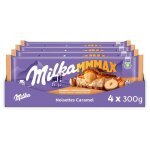 Milka - 4 tablettes mmmax de chocolat au lait noisettes et caramel - (4x300g)