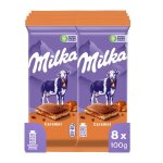Milka - 8 tablettes de chocolat au lait fourr  la crme et au caramel - (8x100g)