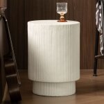 Milton & oldbrook table d?appoint composite � 34 cm haslev blanc