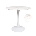 Milton & oldbrook table de salle � manger � 80 cm prague marbre blanc mat