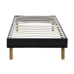 Mina - solide et confortable sommier tapissier noir + pieds en 20 cm pour matelas en 120x190 - 2 x 13 ...