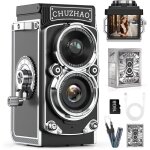 Mini appareil photo rtro vintage 12 mp 1080p fhd appareil photo numrique tlr mise au point automatique ...