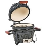 Mini barbecue au charbon de bois kamado céramique noir Mini barbecue au charbon de bois kamado céramique noir