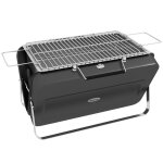 Mini barbecue  charbon - outsunny - portable pliable - avec coque de valise - pour jardin camping - ...