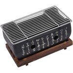 Mini barbecue japonais - abiessence - portable - 24x12. 5cm - charbon de bois - intrieur / extrieur ...