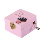 Mini bote  musique mcanique en bois  manivelle cadeau danniversaire (rose)