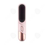 Mini brosse lissante pour cheveux rose sans fil 35w 4000mah portable 4 rglages temprature lisseur cheveux ...