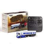 Mini camion lectrique tlcommand 1 / 76me rc semi - remorque blanc et bleu