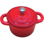 Mini cocotte en fonte émaillée rouge avec couvercle 175 x 12 x 95 cm haute température four pour petits ... Mini cocotte en fonte émaillée rouge avec couvercle 175 x 12 x 95 cm haute température four pour petits ...
