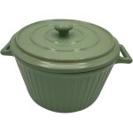 Mini cocottes vert en c�ramique double poign�es avec couvercle ? 175 x 95 cm hobby tech