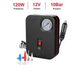 Mini compresseur dair 12v 120w portable gonfleur de pneus voiture moto v�lo 10 bar 150 psi prise allume ...