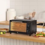 Mini - four 9l noir inox - four compact avec plaque cuisson grille - 100 - 230°c minuterie 60min 750w ... Mini - four 9l noir inox - four compact avec plaque cuisson grille - 100 - 230°c minuterie 60min 750w ...