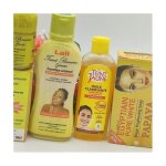 Mini gamme teint jaune parfait ? savon papaye + lait 250ml + sérum + huile 125ml Mini gamme teint jaune parfait ? savon papaye + lait 250ml + sérum + huile 125ml