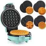 Mini gaufrier avec plaques interchangeables 4 formes ? citrouille pain d�pices c?ur et classique rev�tement ...