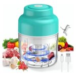 Mini hachoir électrique à chargement usb petit robot de cuisine avec brosse 250 ml 3 lames tranchantes ... Mini hachoir électrique à chargement usb petit robot de cuisine avec brosse 250 ml 3 lames tranchantes ...