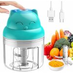 Mini hachoir lectrique multi moulinette 250 ml acier inoxydable 3 lames presse ail mixeur facile pour ...