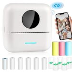 Mini imprimante photo mini imprimante bluetoothimprimante pour smartphone avec 14 rouleaux de papier ...