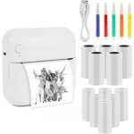 Mini imprimante photo portable imprimante thermique instantan�e sans fil bluetooth (avec 10 rouleaux ...