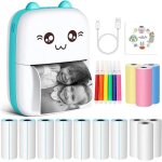 Mini imprimante portable thermique photo portable imprimante de poche imprimante sans encre imprimante ...