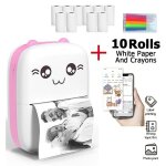 Mini imprimante thermique bluetooth portable imprimante de poche photo mobile compatible android / ios ...