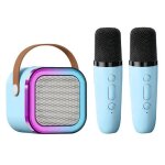 Mini karaok� enfant avec 2 microphone sans fil machine de karaok� bluetooth portable avec lumi�res led ...