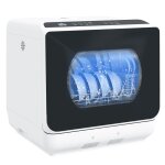 Mini lave - vaisselle - homcom - 4 couverts 5 programmes réservoir deau 6l - commande tactile - affichage ... Mini lave - vaisselle - homcom - 4 couverts 5 programmes réservoir deau 6l - commande tactile - affichage ...